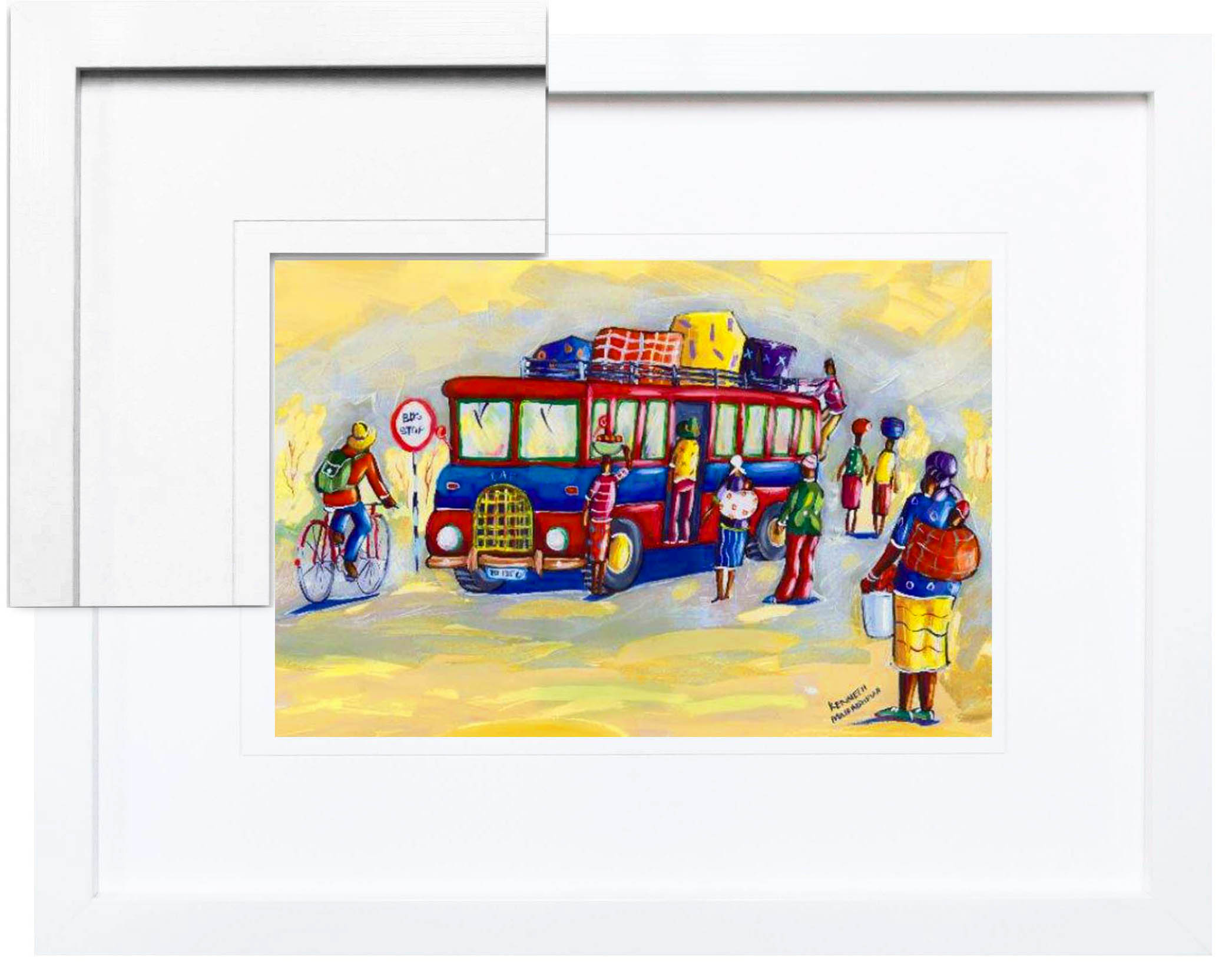 FP246 Wall décor art framed print pop art african theme white frame
